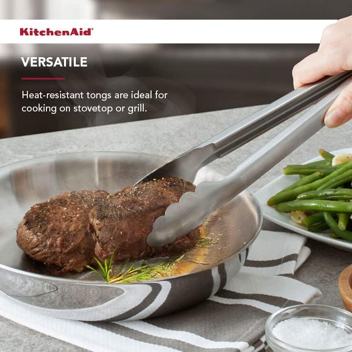 KitchenAid Stainless Steel Utility Tongs, 12 Inch (Pack of 12)