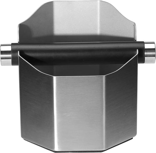 DIBTSA Espresso Knock Box, with Removable Knock Bar and Non-Slip Rubber Base, Espresso Accessory, Stainless Steel, Silver, Small