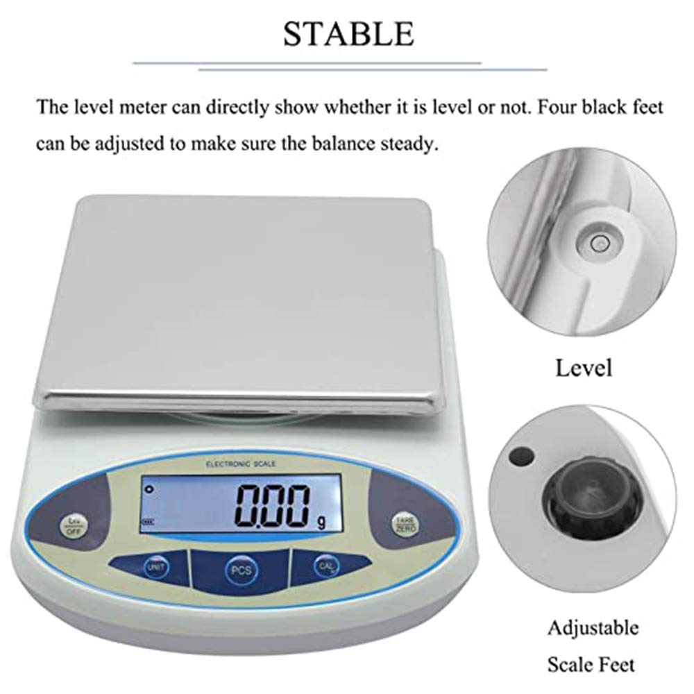 CGOLDENWALL Lab Scale 20kgx0.1g Digital Precision Scale Electronic Balance Laboratory Weighing Industrial Scale Kitchen Counting Scale Scientific Scale Calibrated (20kg, 0.1g)