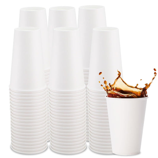 Freshware Coffee Cups 16 oz [300 Pack] Disposable Paper Cups for Hot or Iced Coffee Cup, Slushie Cup, Milkshakes, Smoothies, and Tea