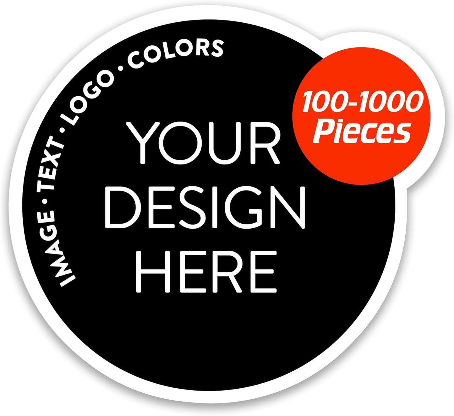 5-1000 Custom Vinyl Stickers - Upload Your own Image, Text, Design, Logo - Personalized Logo Labels for Handmade, Packaging, Bottle, Jars, Candle, Brand Stickers (Black, 2x2)