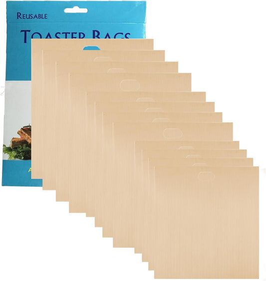12 Pack Toaster Bags Nonstick Reusable Easy to Clean for Grilled Cheese Sandwiches Toast Bread Snacks (12)