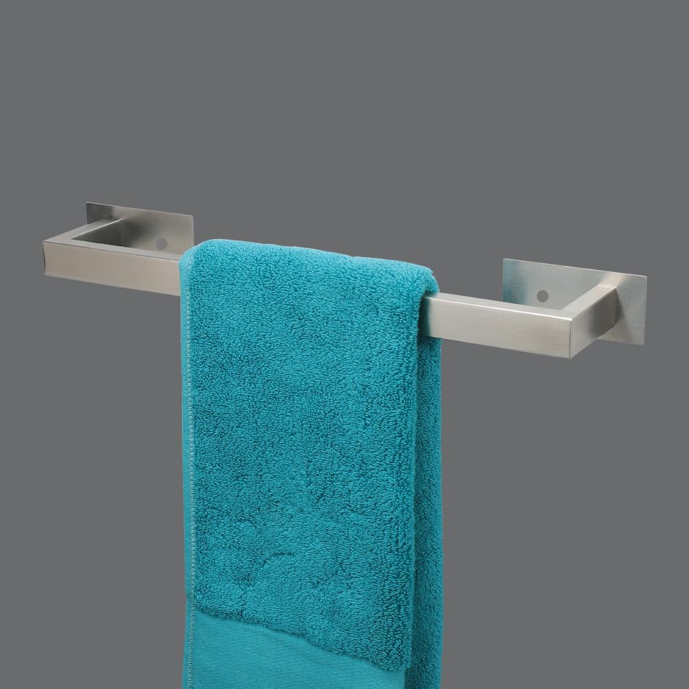 Bathroom Towel Bar Self Adhesive, No Drilling Towel Rack Easy to Install, Hand Towel Holder Made of Premium Stainless Steel Sticky on Hand Towel Hanger for Kitchen, Toilet.(16IN, Brushed)