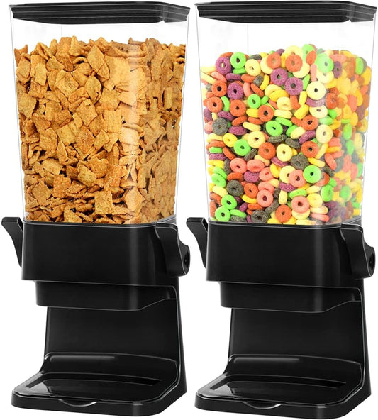 Cereal Dispenser Countertop 2 Pack 5.5 Qt Large Cereal Storage Container Holder Dispenser for Pantry Dry Food Snack Nut Candy Dispenser Countertop Kitchen Organization Storage for Oatmeal Granola