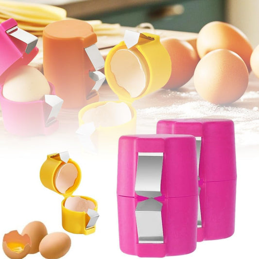 Egg Shell Opener Remover, Eggs Peeler Separator for Boiled and Raw Eggs, Stainless Steel Eggshell Cutter Kitchen Tools for Cooking and Breakfast Prep (Pink, 2 Pcs)