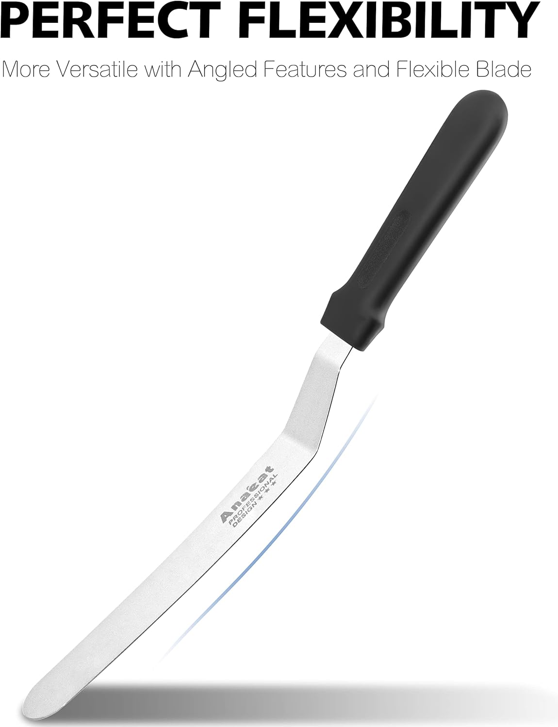 Anaeat Icing Spatula, Professional Cake Angled Offset Spatula with 6" Stainless Steel Blade - Thickened Frosting Knife with Durable Plastic Handle for Cake Decorating, Pastry & Baking