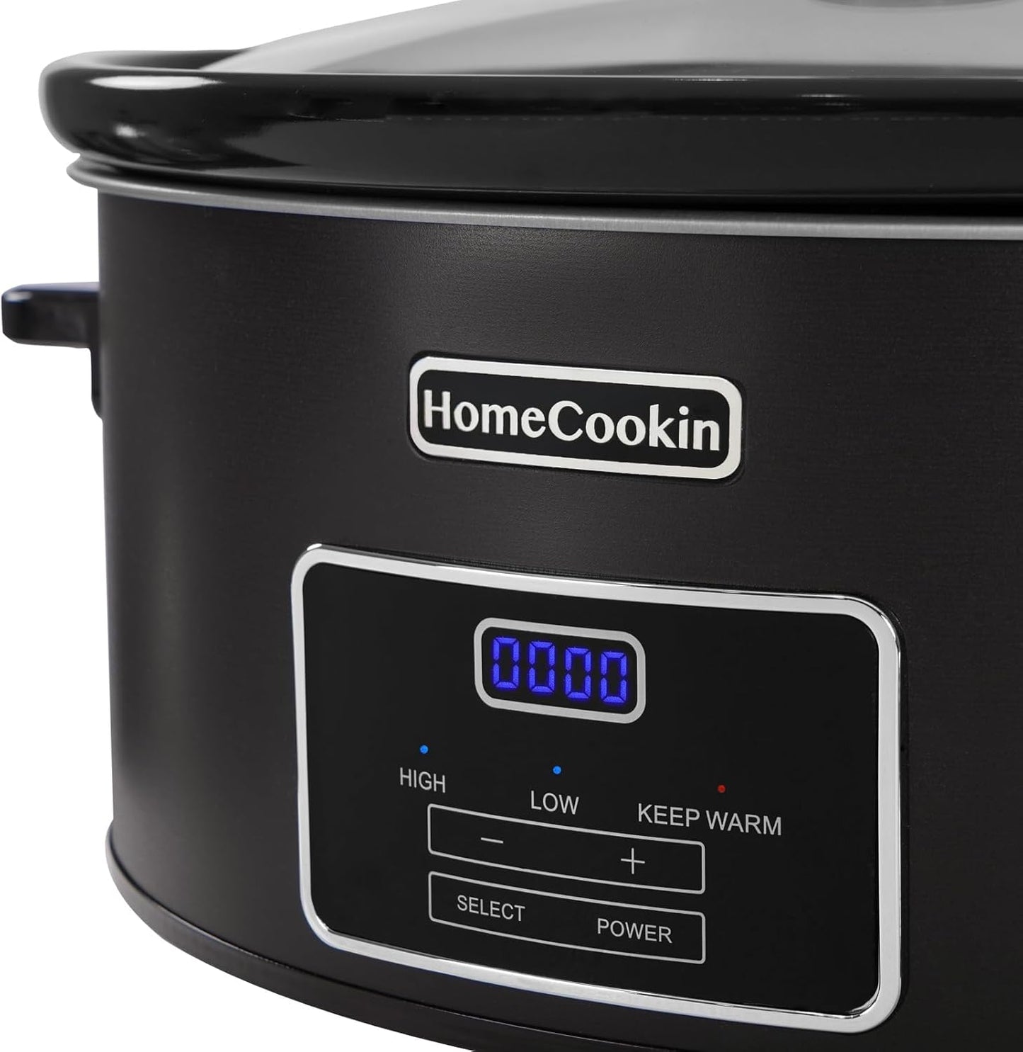 HOMECOOKIN 6 Quart Programmable Slow Cooker, Kitchen Appliances, Perfect Kitchen Small Appliance for Family Dinners, Black Stainless Steel