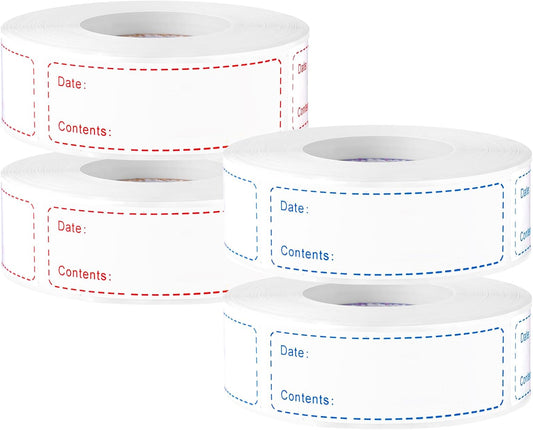 2000Pcs Removable Freezer Labels,1 x 3 Inch Food Labels for Food Containers Food Date Stickers Refrigerator Food Storage Labels Easy Clean No Residue