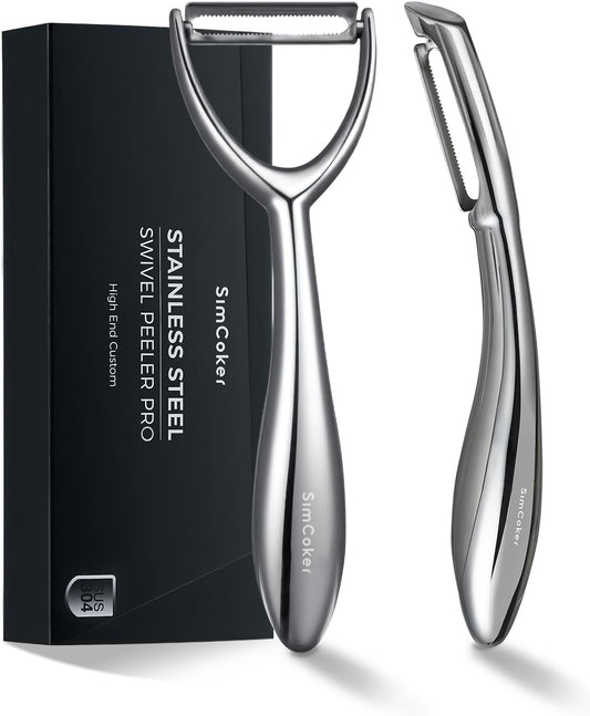 Y & I Peeler Set – Multi-Purpose Vegetable Peeler, 304 Stainless Steel Potato Peeler with Ultra-Sharp Serrated Blade & Ergonomic Handle (5-Year Warranty)