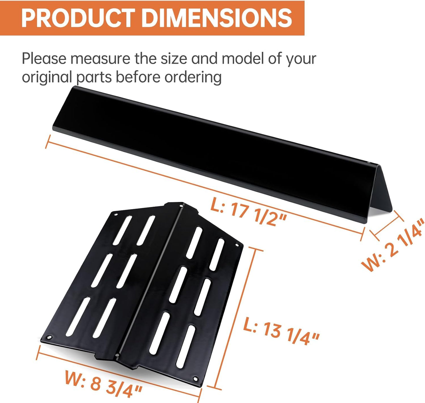 17.5 inch Flavorizer Bars Gas Grill Replacement Parts for Weber Genesis 300 Series E310 E320 E330 S310 S320 S330 EP/CEP-310 EP/CEP-320 EP/CEP-330, Porcelain Steel Heat Deflector