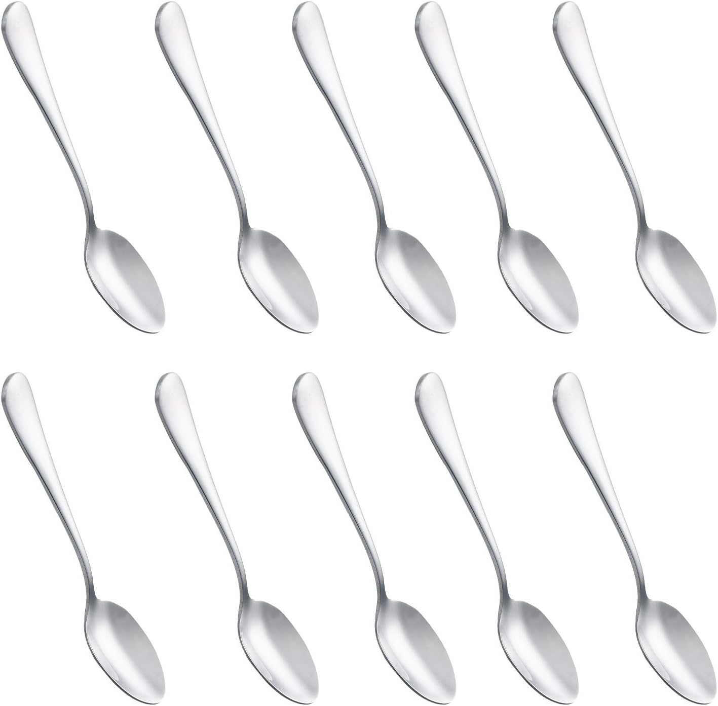 Demitasse Espresso Spoons,10pcs Mini Coffee Spoon 4.7 Inch Stainless Steel Spoons Small Spoons for Dessert, Tea (silver)