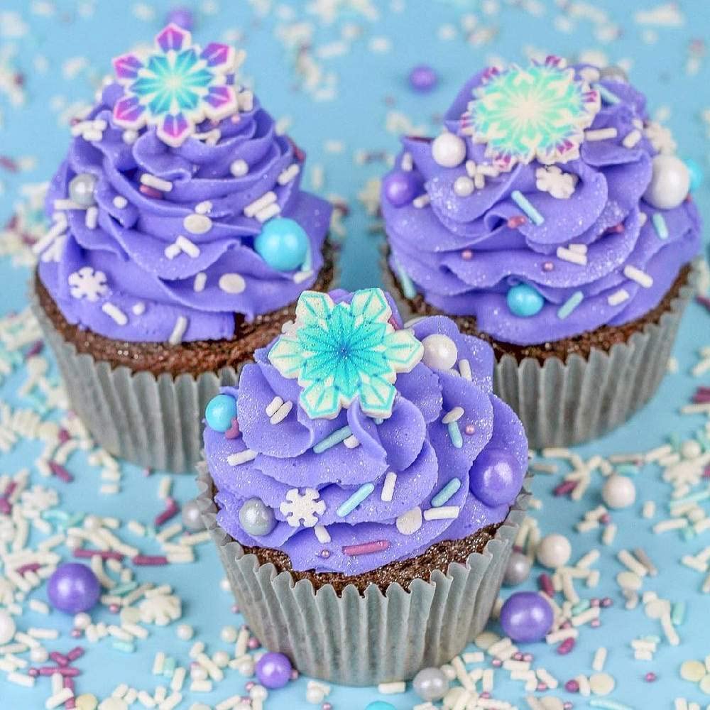 Frozen Sprinkles for Cake Decorating - Blue and White Sprinkles for Frozen Cake Decorations with Edible Snowflake, Jimmies, Nonpareils, Sugar Pearls for Cupcake Decorations