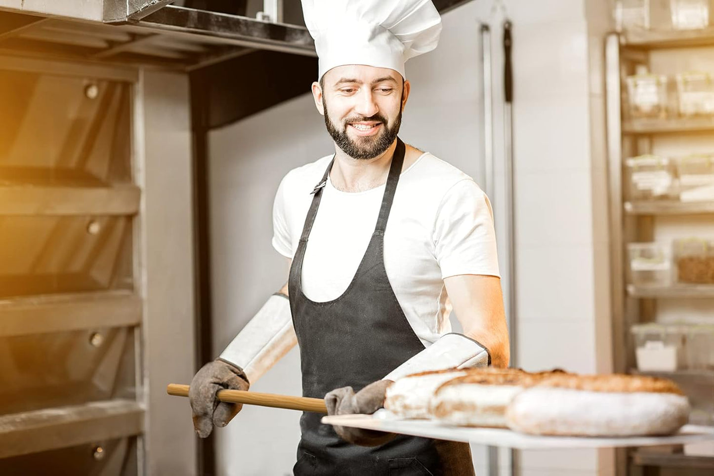 only fire Long Metal Pizza Peel with Wooden Handle for Indoor & Outdoor Grill Oven, 12 x 14 inch Pizza Baking Spatula Paddle for Baking Bread Pies, 36 Inch Long