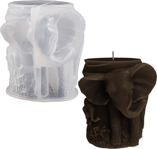 Cylinder Elephant Silicone Molds - Resin, Cake, Soap & Clay Molds - Candle Making & Craft Supplies