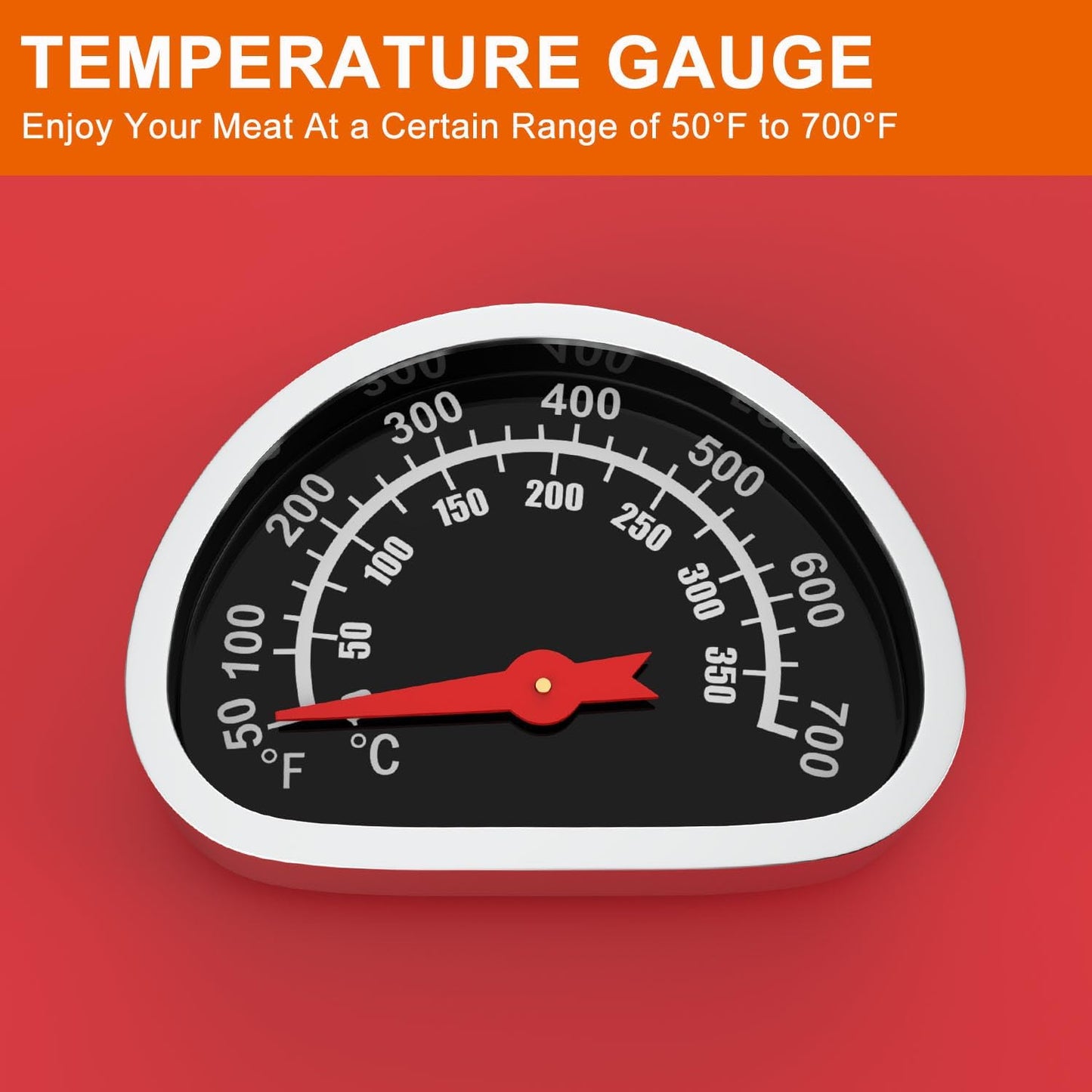 Hard Cover Hood with Temperature Gauge for Blackstone 17 inch Table Top Griddle, Hinged Lid for Blackstone 17" Front or Rear Grease Model 1650, 1832 and More Portable Grill, Red