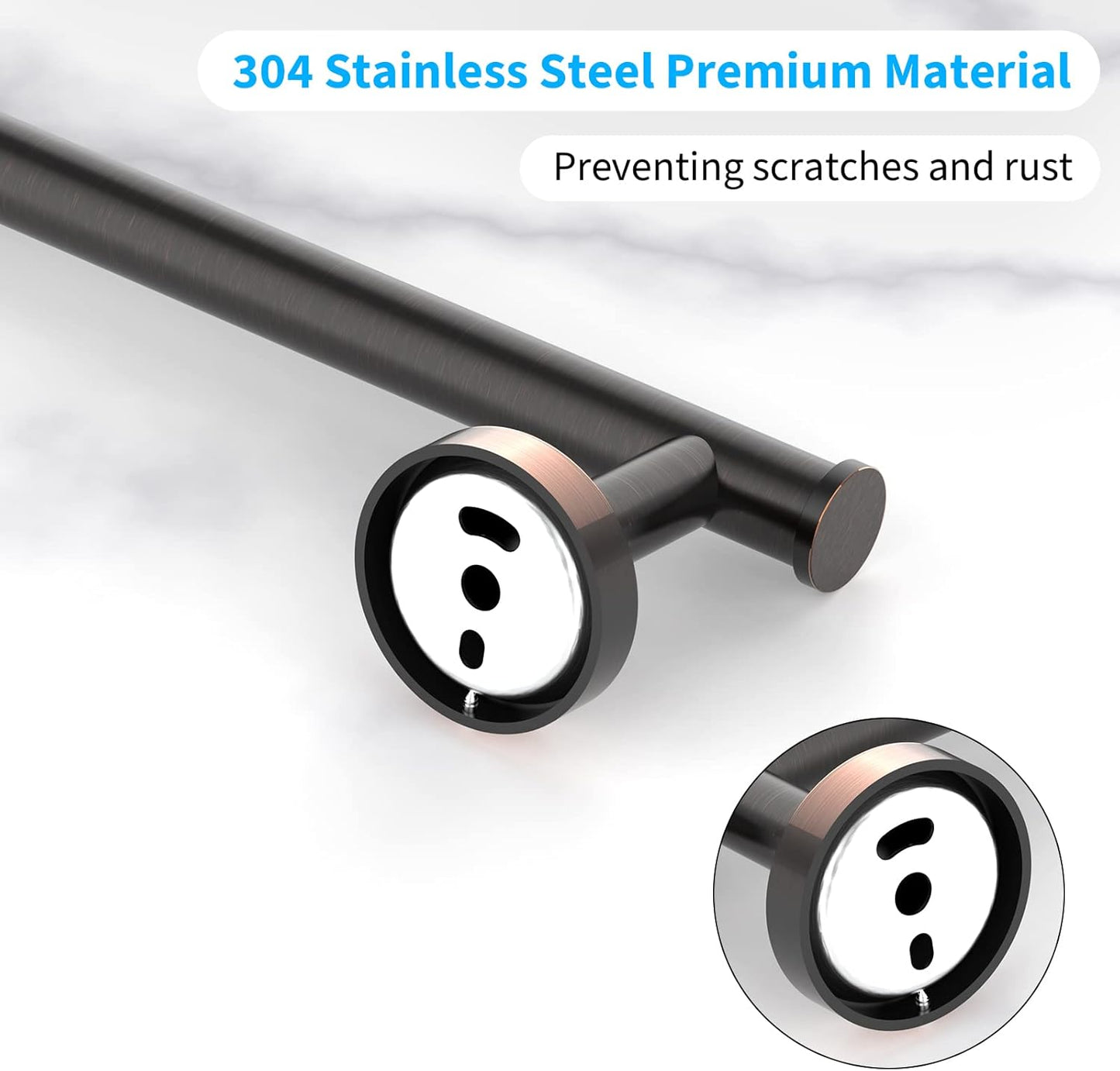 Cilee 2 Pieces Oil Rubbed Bronze Towel Bar Set, Hand Towel Holder Bathroom Hardware Set,24 Inch Towel Racks for Bathroom,Stainless Steel Wall Mount