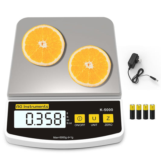 11lb/1g Digital Food Kitchen Scale, Multi-Functional Grams Ounces for Cooking Baking Diet Meal Prep Weight Loss, 4 Units, Stainless Steel Zero Tare Function