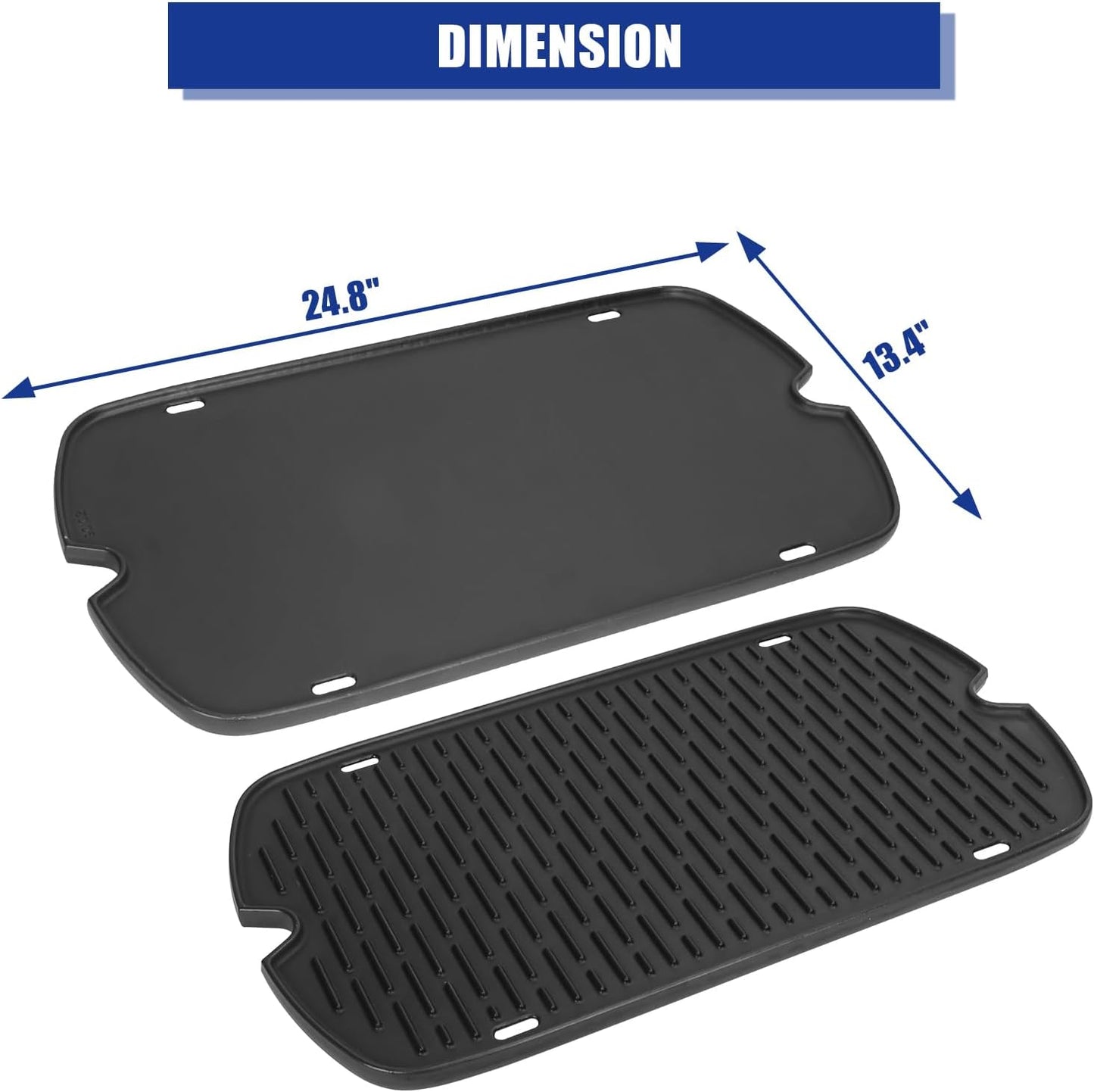 AJinTeby Cast Iron Griddle for Weber Traveler Portable Series Gas Grills Parts, Non-stick Griddle for Traveler Gas Grill, Camping Plate, for Weber Portable Grill Accessories with Carry Bag