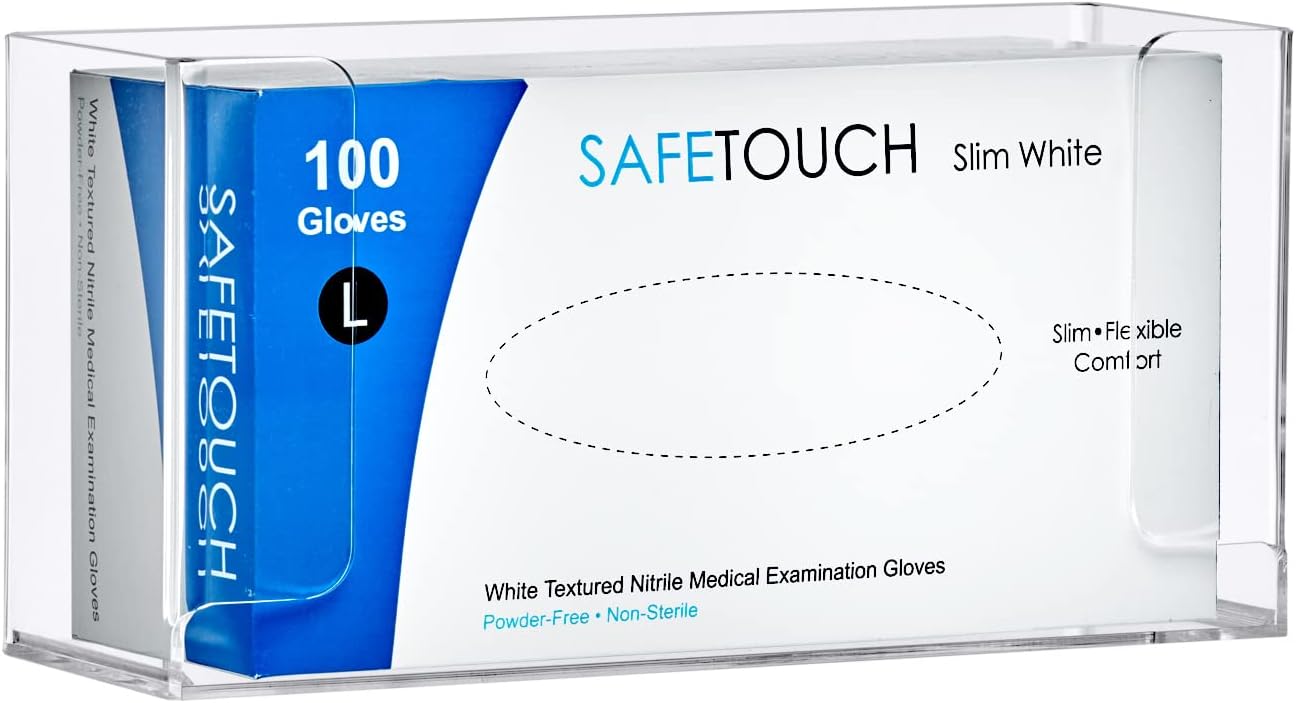 Amazing Abby Acrylic Glove Box Holder, Wall-Mounted Glove Dispenser, Floating Glove Box Organizer, Small Size (for 1 Box), 10.5" W x 5.0" H x 3.5" D (Mounting Hardware Included)