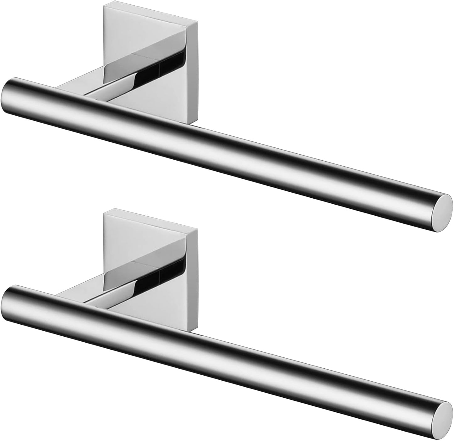 KOKOSIRI Bathroom Hand Towel Holder Rack Bathroom Hardware, Suitable for Wall Mounted Towel Bar Screw in 2 Pack, Polished Stainless Steel B3008CH-P2