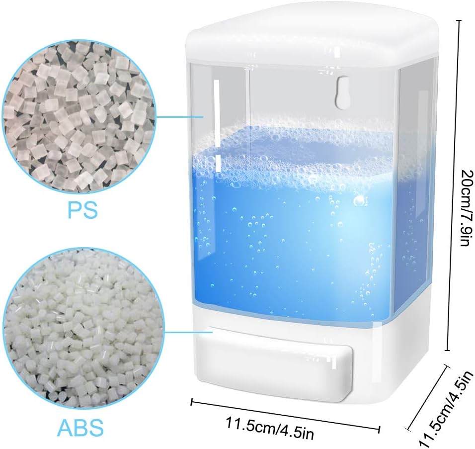 Evhome Manual Soap Dispenser Wall Mount Hand Sanitizer Dispenser 33.8oz Commercial Soap Dispenser for Bathroom Kitchen Restaurant School, Shampoo Dispenser for Liquid Gel Chamber 1000ml-trans