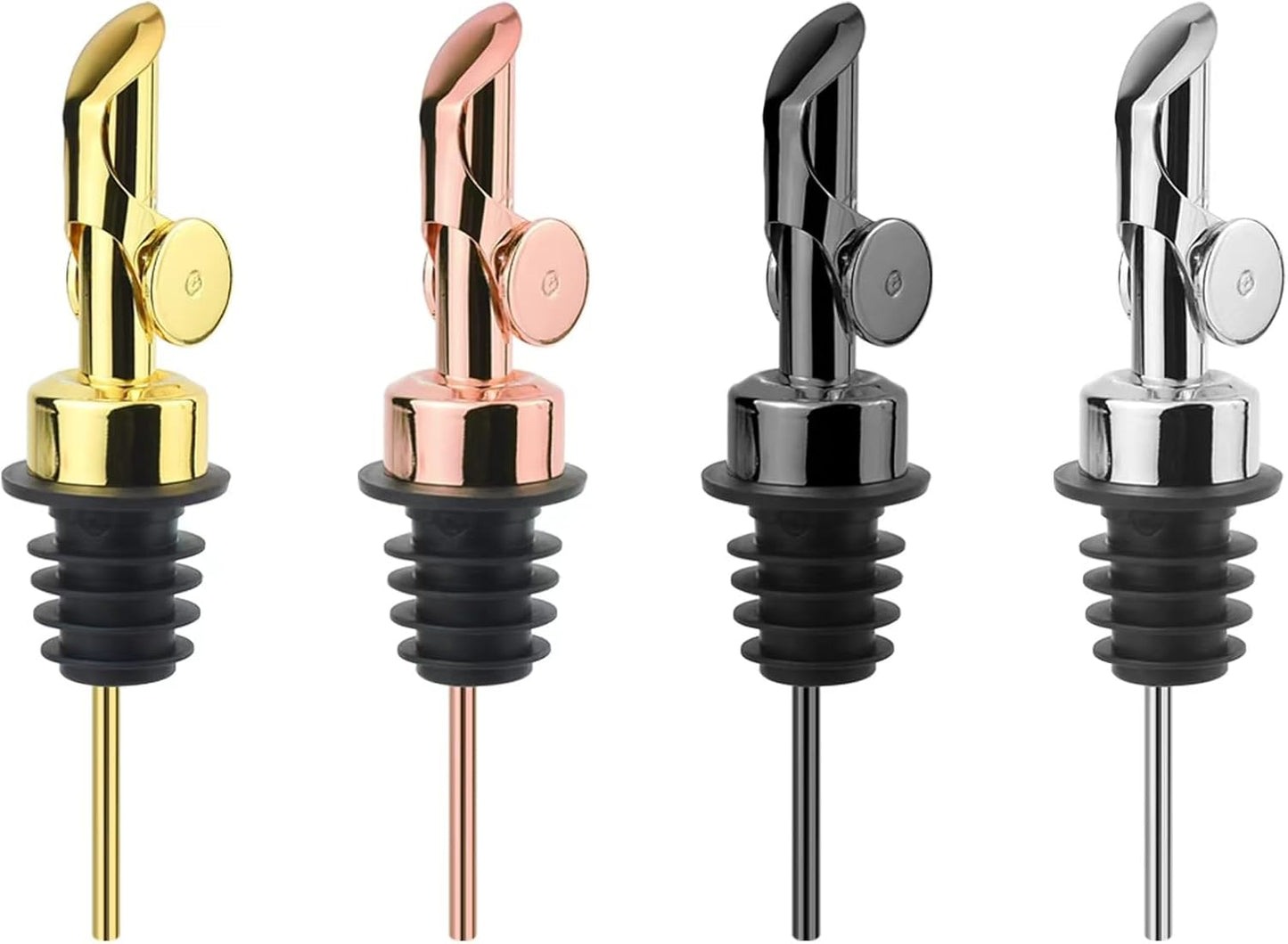 MEETSWEET Olive oil dispenser nozzle, stainless steel automatic opening and closing nozzle, leak proof, suitable for olive oil, vinegar, wine, and other liquid bottles (green 2 pcs)