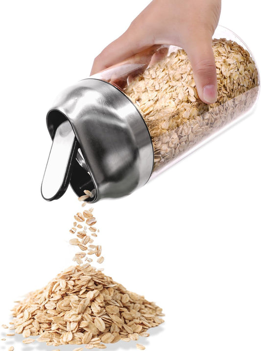 Aelga 34oz Glass Food Jars Canisters with Lid, Wide Mouth Storage Jars with Airtight Lids, Clear Food Storage Containers for Flour, Cereal, Coffee, Nuts & More