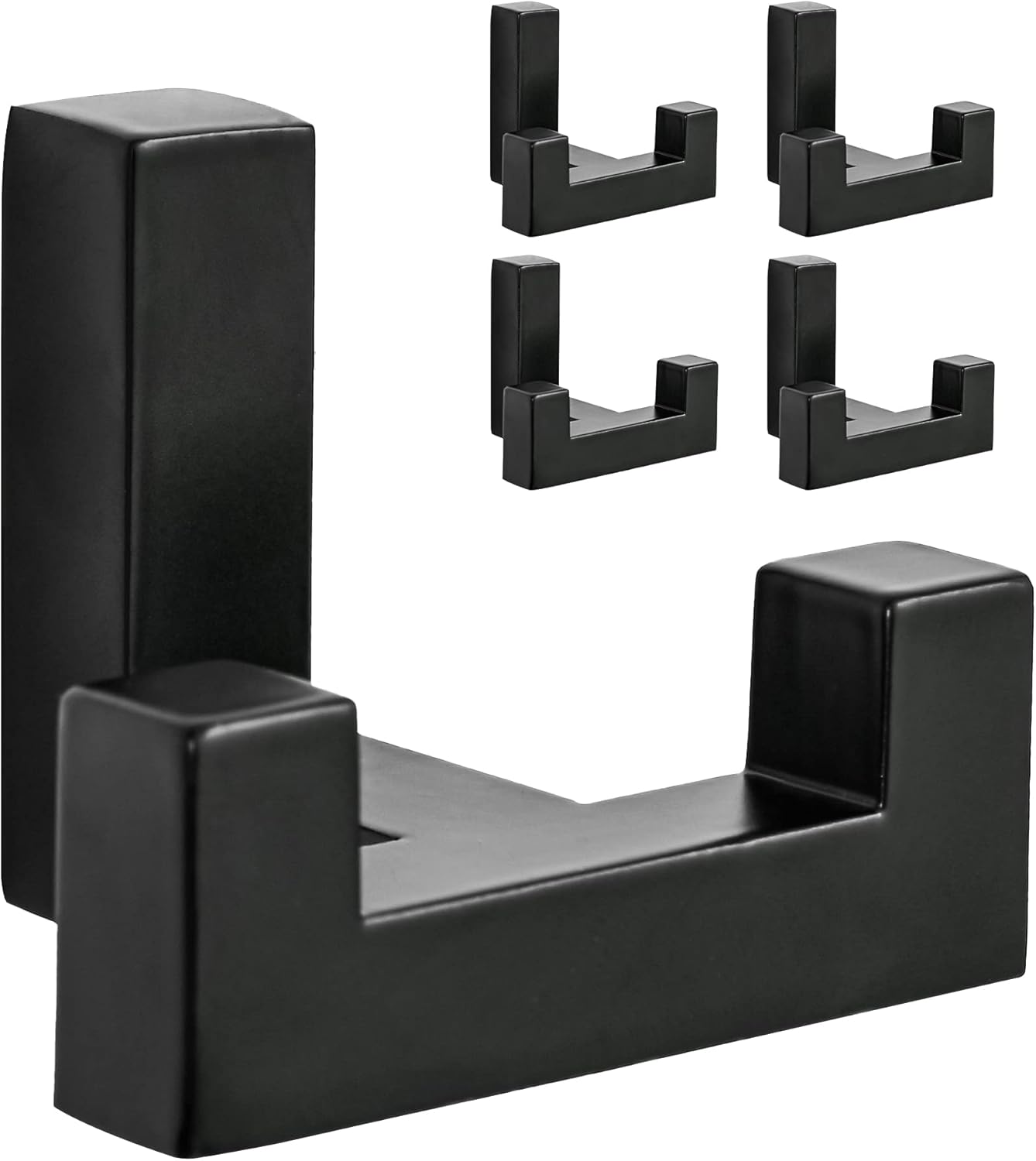 5 Pack Heavy Duty Double Claw Coat Hook Wall Mount with Screw Retro Double Coat Hook Utility Hook for Coats, Scarves, Bags, Towels, Keys, Hats, Mugs, Hats (Black)