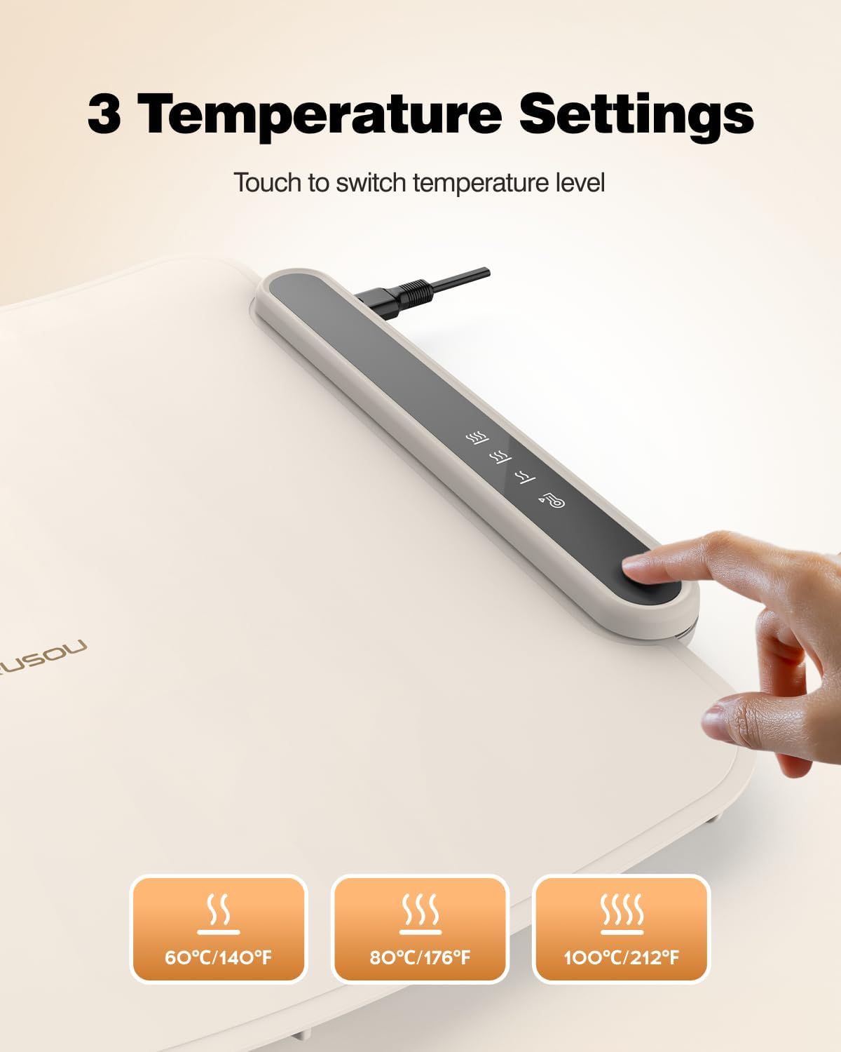 Food Warming Mat, iTRUSOU Electric Warming Tray Full Surface Heating to Keep Food Warm or Thawing, Versatile Food Warmer with 3 Temperature Setting for Parties Buffets Gatherings Holidays Daily Use