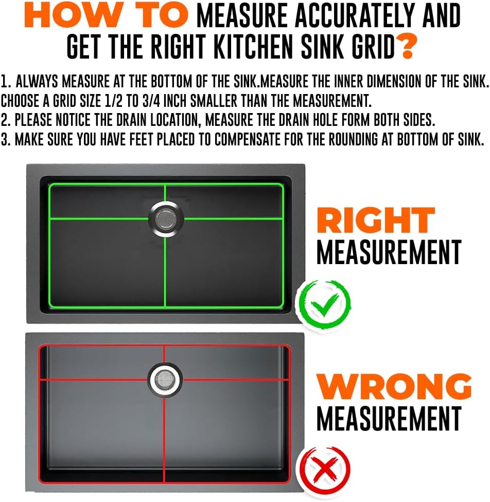 Durable and Versatile Kitchen Sink Grid 19"x14" - Kitchen Sink Grid for Bottom of Sink to Save Space, in Sink Dish Drying Rack