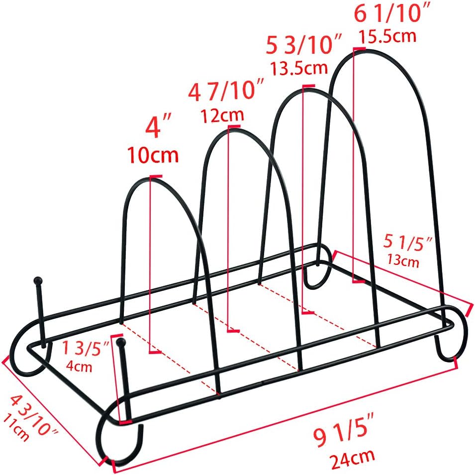Artliving 4-Tier Metal Scrollwork Dish Rack Plate Rack Display Stand Holder Cabinet Organizer Set of 2