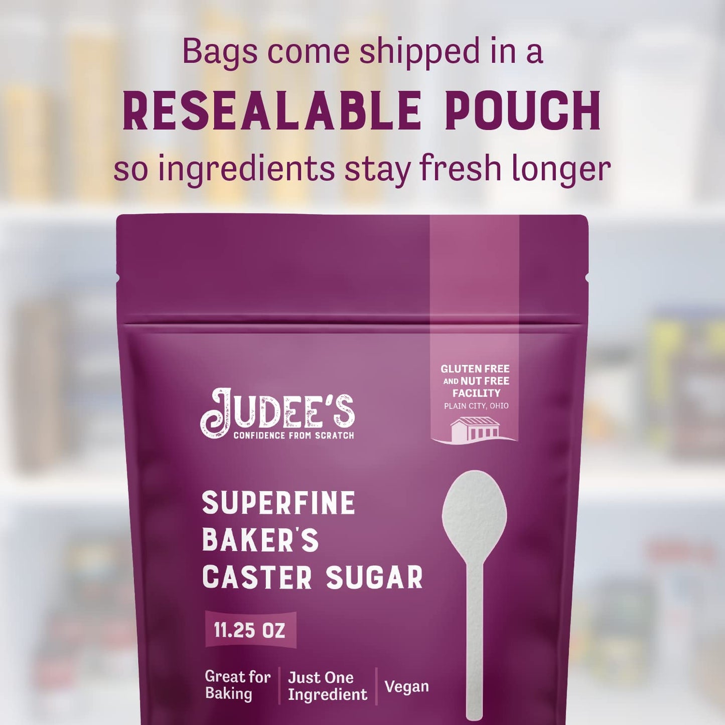 Judee's Gluten Free Superfine Caster Sugar - 11.25 oz Delicious & Gluten-Free - Bakers Sweetener for Homemade Treats, Baked Goods, and Toppings - Airy and Smooth for Baking