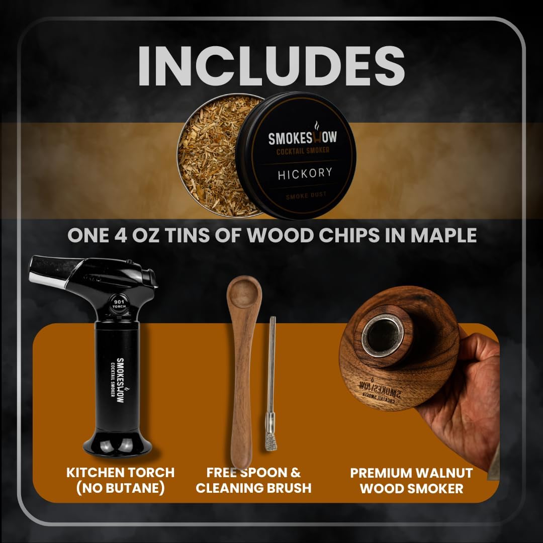Bundle with Kitchen Torch, One Flavor of Wood Chips Hickory (No Butane Included)