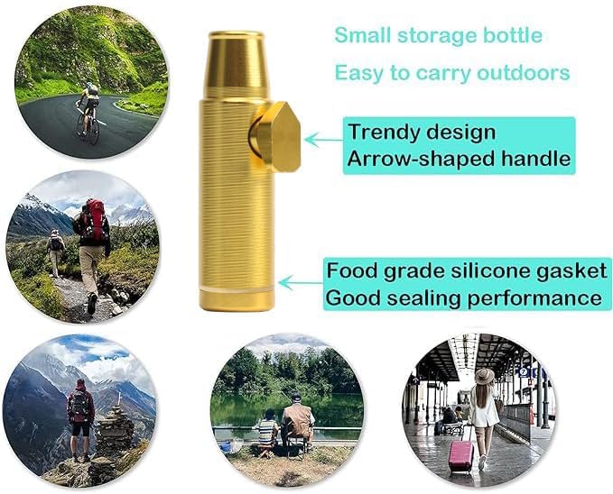 3 Pack NTIERA Mini Pepper Shaker,Premium Metal SnufBullet Spice Dispenser and Sweetener Portable Travel Storage (Anodized Aluminum)