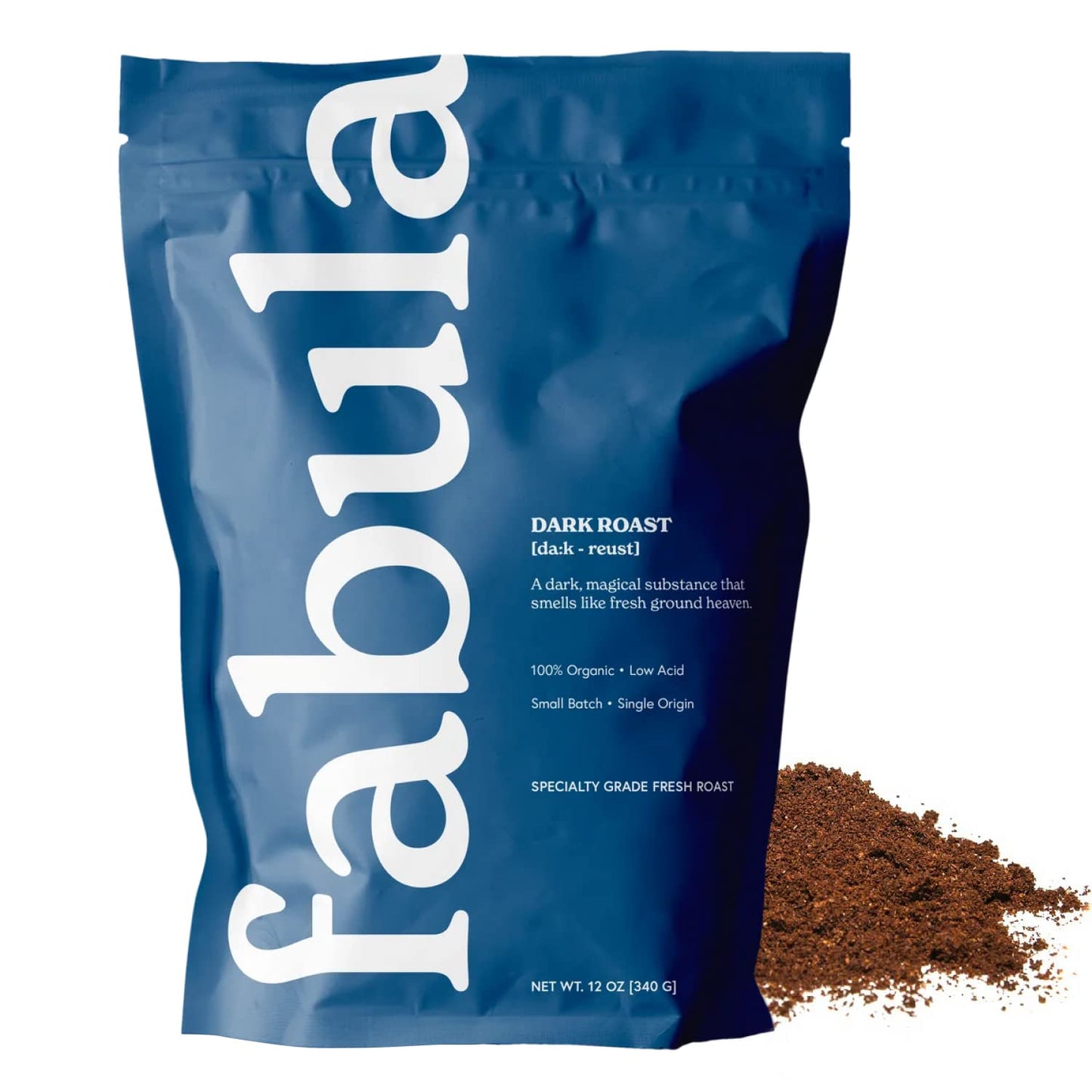 Fabula Coffee Dark Roast Freshly Ground - Organic - Low Acid - Single Origin - Non-GMO - Mold Free - 12 Ounces
