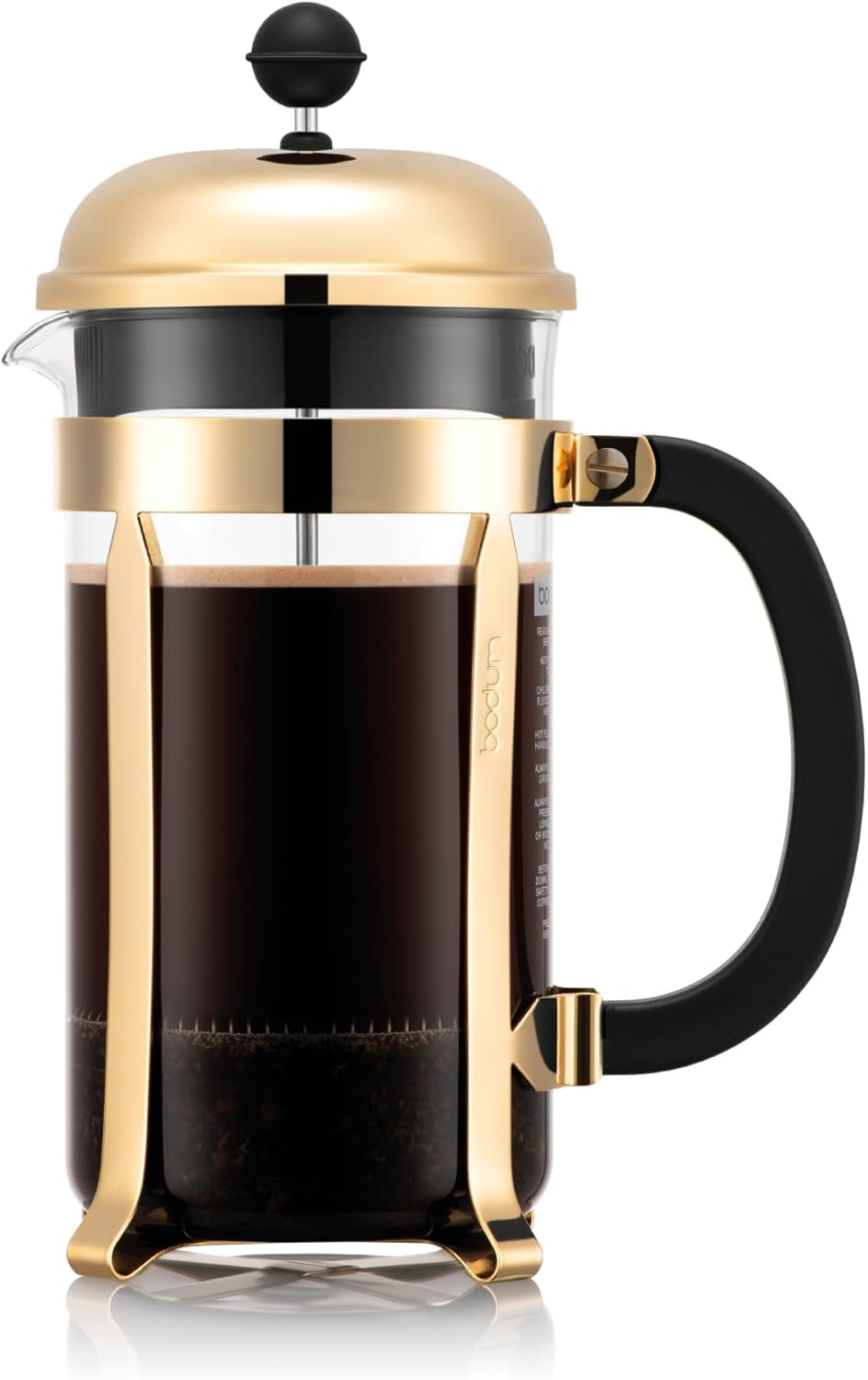 Bodum 34oz Chambord French Press Coffee Maker, High-Heat Borosilicate Glass, Gold – Made in Portugal