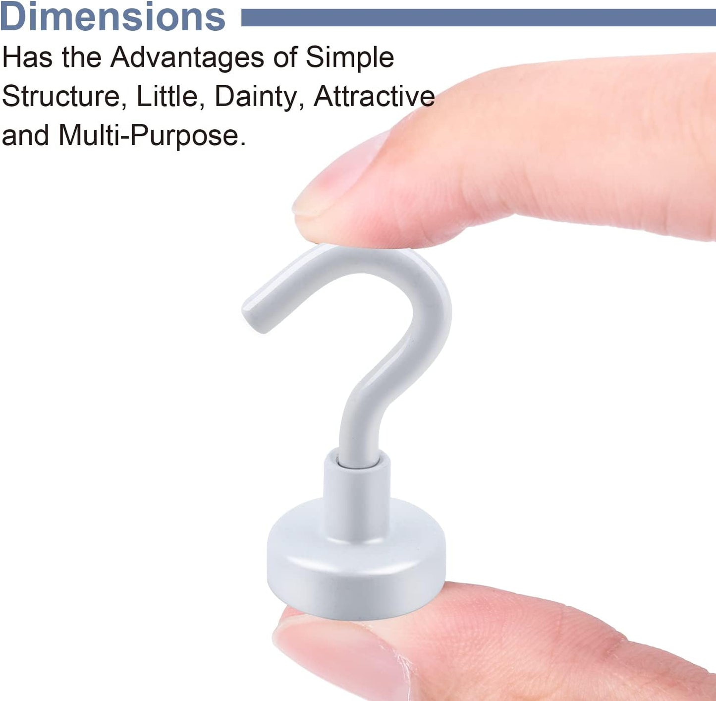 DIYMAG Outdoor Hooks for Hanging String Lights, White Magnetic Hooks Strong 30lbs+ Hanging Party Light Wall Cable 2025 Cruise Cabin Ship Essentials Heavy Duty Strong Magnets for Outside Grill 6PCS