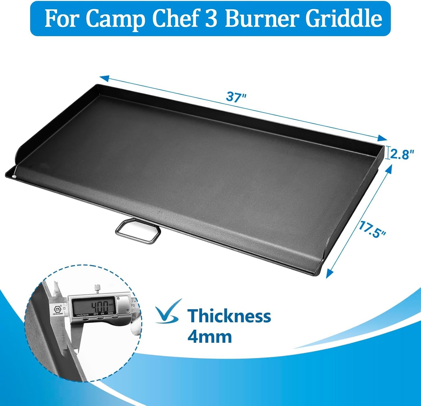 Cast Iron Griddle for Camp Chef 3 Burner Stove, 16" Flat Top Griddle Accessories for Camp Chef Cooking Systems GB90D TB90LW TB90 TB90LWG TB90LWG15 SPG90B CCH3