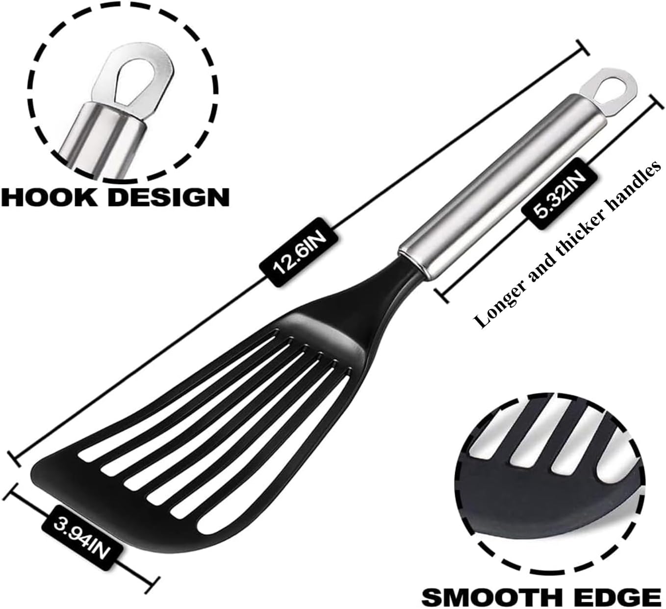TENTA KITCHEN Flexible Fish Turner Spatula, for Fish/Egg/Meat/Dumpling Frying
