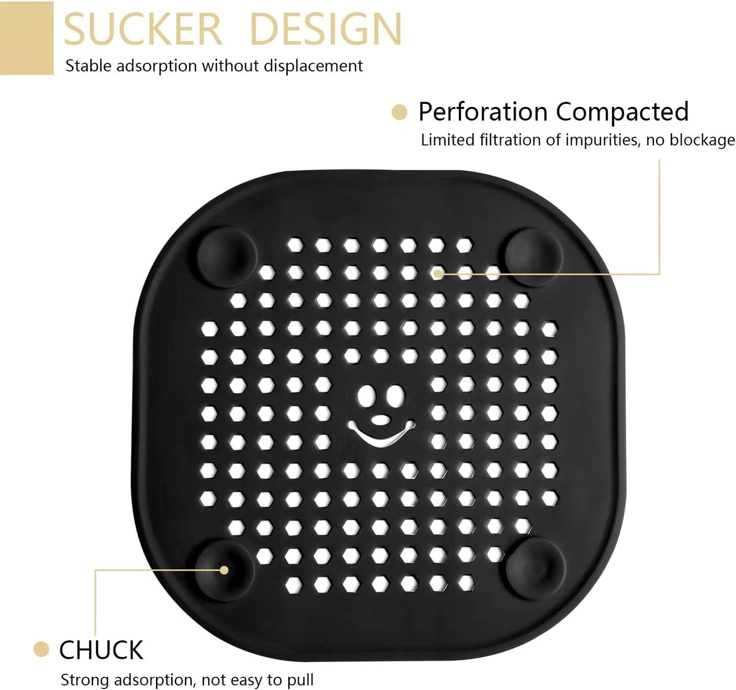 Drain Cover Hair Catcher Drain Plug Hair Stopper Drain Protector for Shower Bathroom Accessories Bathtub Deep Light Blue 2 Pack