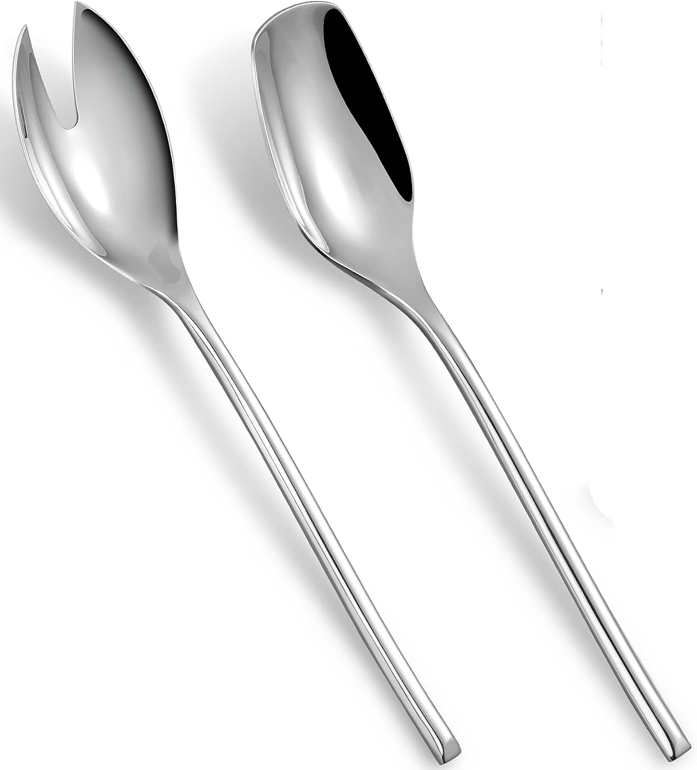 KEAWELL Premium 10" Salad Serving Set, 18/10 Stainless Steel, Mirror-Polished, Includes Salad Spoon and Fork, Set of 2