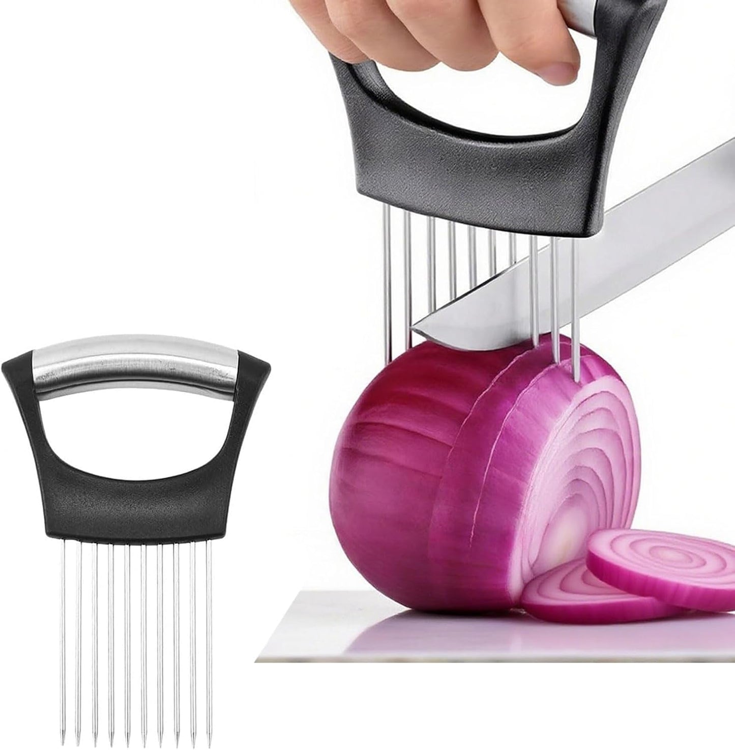 2PCS Onion Holder for Slicing, Onion Slicer Holder, Onion Cutter Vegetable Chopper for Slicing of Tomatoes, Avocados, Eggs and Other Vegetables, Multi-functional Kitchen Gadgets