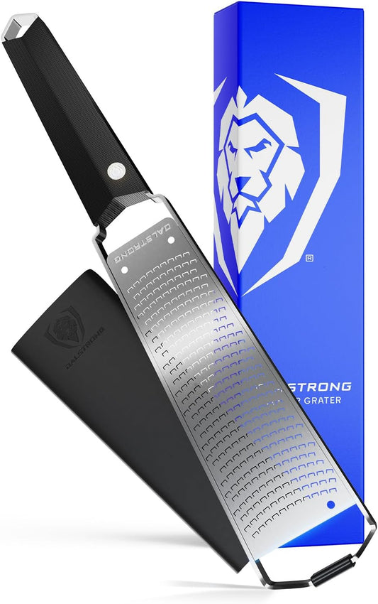 Dalstrong Professional Narrow Grater - Zester - #304 Stainless Steel Blade - G10 Handle Kitchen Shredder - w/Blade Cover - Citrus, Hard Spices, Chocolate, Garlic, Ginger - NSF Certified
