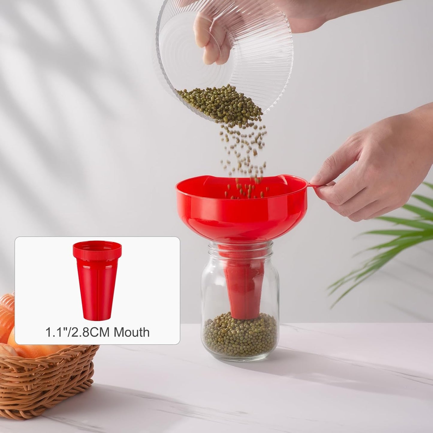 Pisol Wide Mouth Funnels for Kitchen Use, Versatile Food Grade Funnels for Filling Bottles, Plastic Cooking Funnel Set with Strainer, Large Long Neck Funnel for Canning, Mason Jar, Shampoo, Liquids