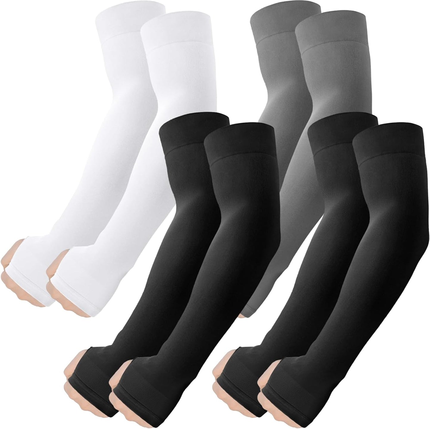 Arm Sleeves with Thumb Hole, Cooling UV Protection Compression Tattoo Cover Up for Men/Women