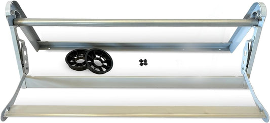 30" Wide Roll Paper Dispenser with Cutter for Desktop – Roll Dispenser with Serrated Cutter – Fits Craft, Freezer, Wrapping, Butcher Paper Roll or Cling Film – Heavy-Duty, Grey