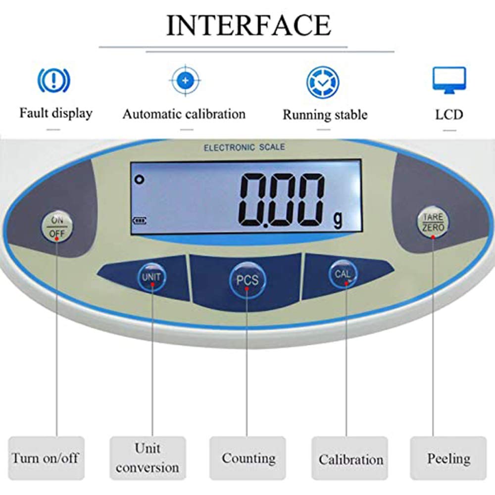 CGOLDENWALL Lab Scale 10kgx0.1g Digital Precision Scale Electronic Balance Laboratory Weighing Industrial Scale Kitchen Counting Scale Scientific Scale Calibrated (10kg, 0.1g)