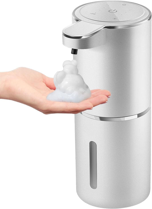 Automatic Foaming Soap Dispenser,4-Level Adjustable Foam, Wall Mount, USB Rechargeable,12.8oz/ 380ml,Touchless Hand & Dish Soap Dispenser for Bathroom, Kitchen,Hotel, Restaurant