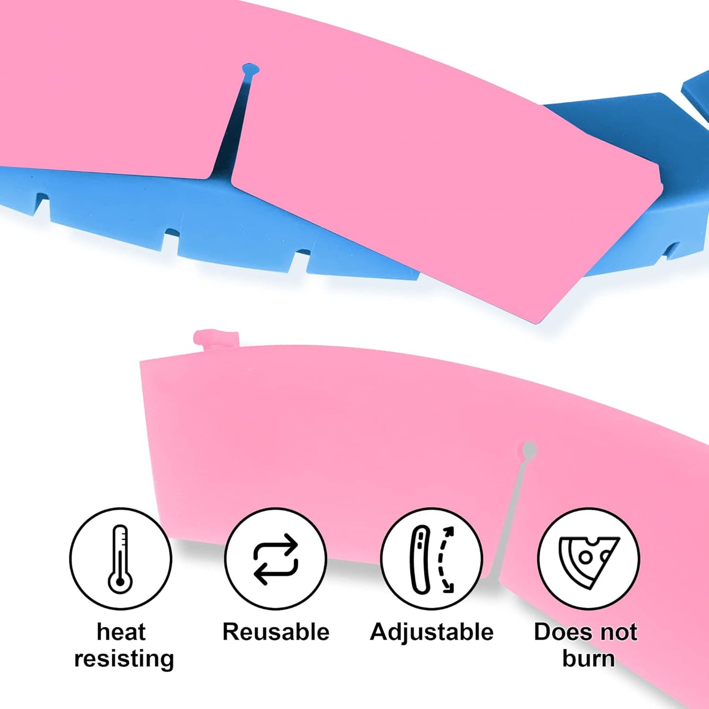 2 Pack Adjustable Silicone Pie Crust Shield - BPA-free Pie Crust Protector Cover Kitchen Tool - Fit 8-10.7 Inch Pies - Dishwasher Safe (Pink)