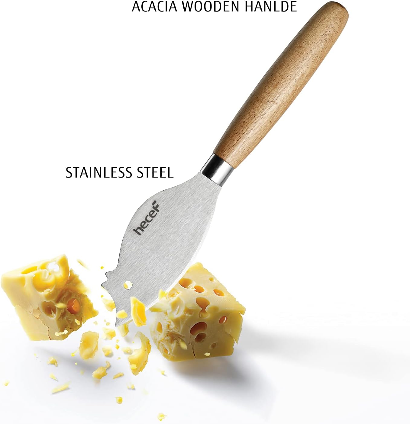 hecef Acacia Wood Cheese Board Set with Black Slate & Cheese knife, Wooden Charcuterie Platter & Serving Tray for Cheese, Crackers and Meat